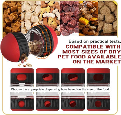 BSISUERM Dog Food Puzzle Toy Adjustable Treat Dispensing Food Dispenser Slow Feeder Bowls Puppy Enrichment Toy Ball Dog Interactive Chase Training Toys for Small Medium Large Dogs