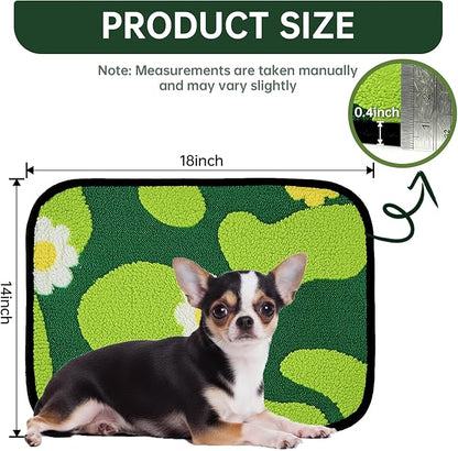 Qeils Reusable Puppy Pads for Small Dogs, Washable Pee Pads with Non-Slip , Absorbent Leakproof Mat for Crates, Playpens, Pet Beds & Whelping, Indoor Potty Training Grass Green, 14"x18", 2 Pack