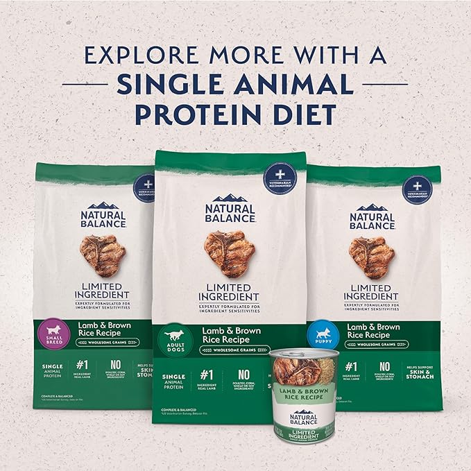 Natural Balance Limited Ingredient Small-Breed Adult Dry Dog Food with Healthy Grains, Lamb & Brown Rice Recipe, 12 Pound (Pack of 1)