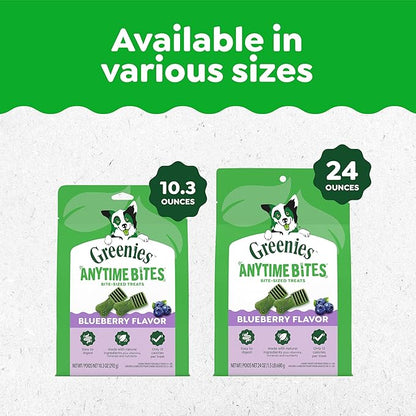 Greenies Anytime Bites Dog Treats, Blueberry Flavor, Dog Training Treats, 24 oz. Bag