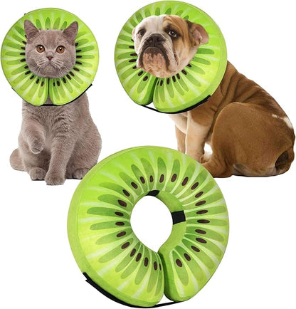 Recovery Donut Collar for Dogs & Cat,Inflatable Dog Cone Collar Alternative After Surgery,Soft Cone for Large Medium Small Dog,Adjustable Pet Neck Donut(Kiwi,Small)