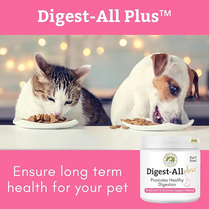 Wholistic Pet Organics Daily Cat & Dog Probiotics for Digestive Health, Anti Diarrhea & Gut Support - Probiotics for Dogs with Digestive Enzymes & Prebiotic Fiber - Cat Probiotic - 4 Oz - 113 Scoops