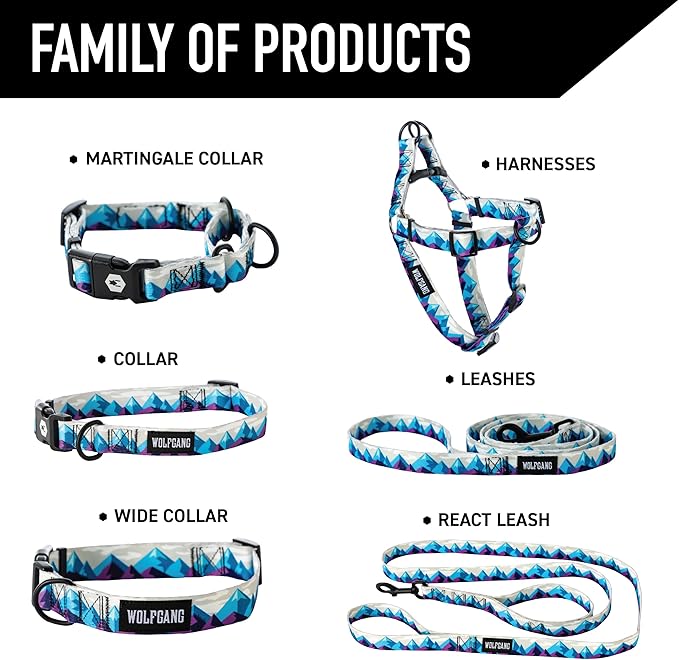 Wolfgang Heavy Duty Dog Leash, Pull-Tested for Walking & Training, RockyPeaks Print, Large