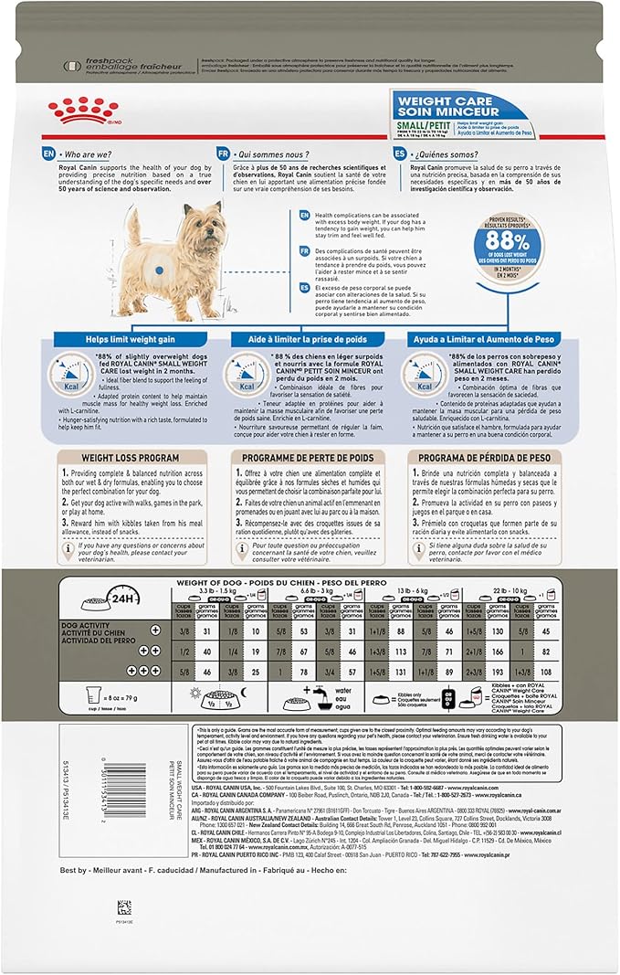 Royal Canin Canine Care Nutrition Small Weight Care Adult Dry Dog Food, 2.5 lb Bag