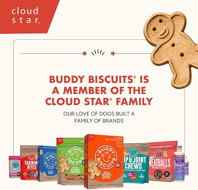 Buddy Biscuits 16 oz Box of Whole Grain Crunchy Dog Treats Made with Natural Roasted Chicken