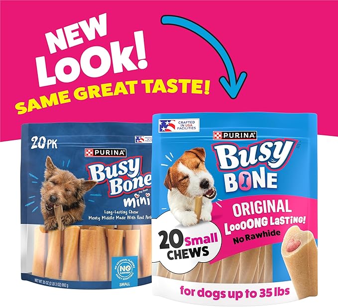 Purina Busy Made in USA Facilities Small Breed Dog Bones, Mini - 20 ct. Pouch