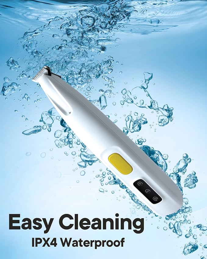 FURBONA Upgraded Dog Paw Trimmer with LED Light, 18 mm Widen Blade, 35 dB Low Noise, LED Display, Fully Waterproof, Rechargeable Clipper for Dogs Cats Trimming Paws, Eyes, Ears, Face, and Rump