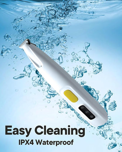 FURBONA Upgraded Dog Paw Trimmer with LED Light, 18 mm Widen Blade, 35 dB Low Noise, LED Display, Fully Waterproof, Rechargeable Clipper for Dogs Cats Trimming Paws, Eyes, Ears, Face, and Rump