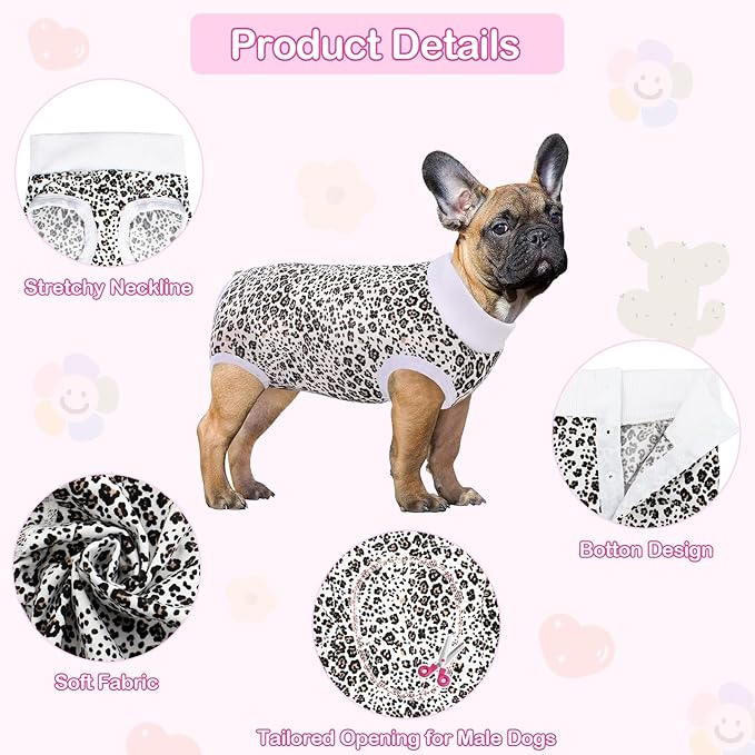 Coppthinktu Recovery Suit for Dogs After Surgery, Dog Onesie Surgery Recovery Suit for Female Spay, Soft Male Surgical Pajamas Bodysuits for Small Medium Puppy to Anti Licking Dog Cone Alternative