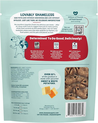 Shameless Pets Soft & Chewy Dog Treats, Beef Up Meaty Tenders, 1.5lb – Real Beef is 1st Ingredient – Grain Free, No Corn or Soy – Digestive Support – for Small, Medium & Large Dogs