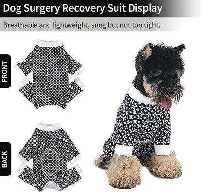 Dog Onesie for After Surgery Recovery Suit Pet Surgical Suit for Female Male Cone E-Collar Alternatives After Spay Abdominal Wounds Protector Dog Anti-Licking Onesie for Small Medium Dogs