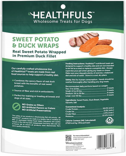 HEALTHFULS Duck & Sweet Potato Treats, 16 oz - Healthy, Protein Rich Treats for Dogs - Dog Chews