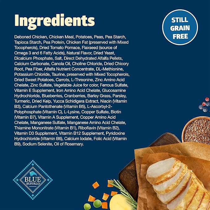 Blue Buffalo Freedom Grain-Free Small Breed Dry Dog Food, Supports High Energy Needs, Made in the USA with Natural Ingredients, Chicken & Potatoes, 11-lb Bag