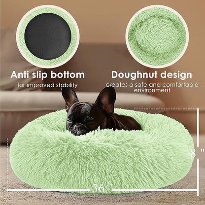 Extra Large Dog Beds, 36 Inch Human Dog Anxiety Relief Comfort Bed, Indestructible & Chew Proof Pet Beds (Green)