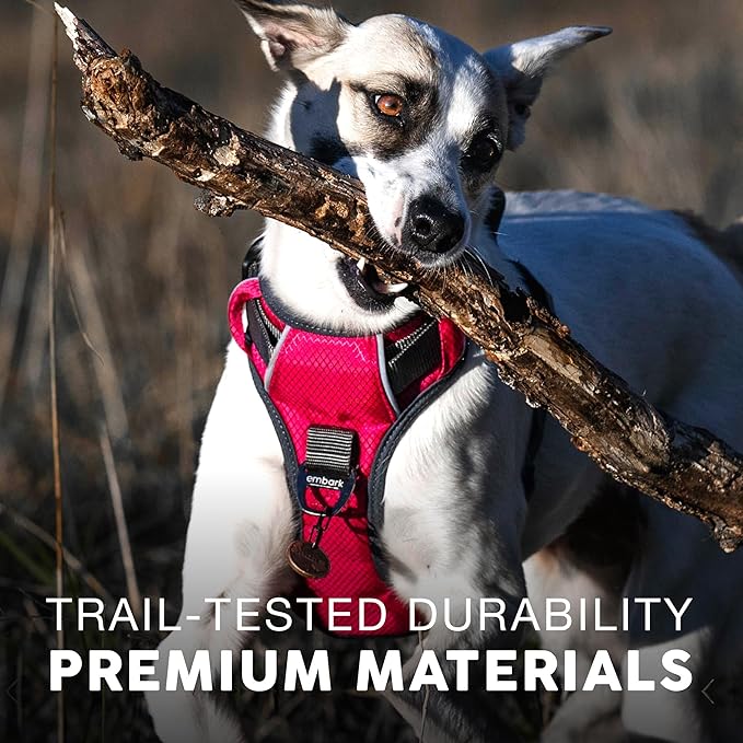 Embark Adventure Small Dog Harness – No-Pull, Reflective Trim, Military-Grade Nylon, Front Clip with Gel-Lined Handle