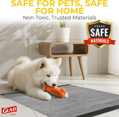 Glad for Pets Black Charcoal Puppy Pads, All-in-One | Puppy Potty Training Pads that Absorb & NEUTRALIZE Urine Instantly | New & Improved Quality Puppy Pee Pads, 14 Count (Pack of 2)