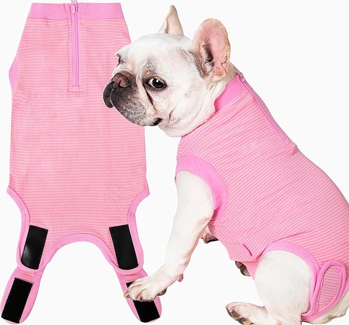 Recovery Suit for Dogs,Dog Cone Alternative Zipper Surgery Suit Female Spay,Soft Dog Surgery Suit for Anti Licking,Breathable Surgical Suit for Dogs Female Spay
