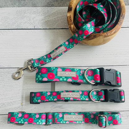 Lucky Love Dog - Adjustable Dog Collar and Leash Set with Easy Click Buckle for Medium Dogs, Durable, & Comfortable Collar for Male & Female Dogs, Puppies & Adult Ones - Penny Combo, Medium