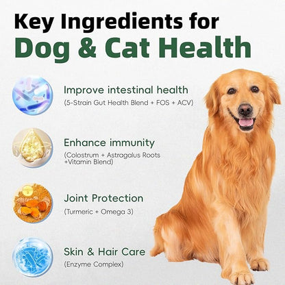 Probiotics for Dogs, Improve Itchy Skin Itchy Ears, Yeast Balance, Immune Support, Dog Probiotics (10 Billion CFU) for Dog Skin & Cost Care, Allergy Relief Chews + Vitamins Blend Chicken (120 Ct)