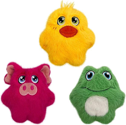 KONG Snuzzles Kiddos Mini Extra Small Dog Toy - Soft Plush Squeaky Toy for Small Dogs & Puppies (Frog/Pig/Duck Combo)
