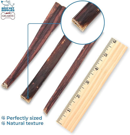 GigaBite Beef Esophagus Dog Treats - Natural Gullet Sticks for Dogs, High Protein Single Ingredient Dog Chews, Rawhide Free Dental Dog Treats for All Dog Breeds - Sticks (6 Inch), Pack of 18