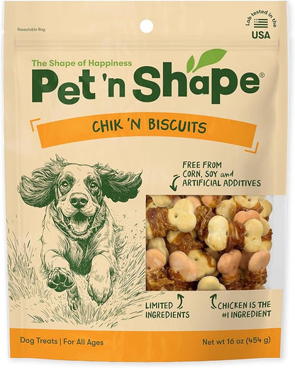 Pet 'n Shape Chik 'n Wrapped Biscuits – Jerky Dog Treats - 1 Pound
