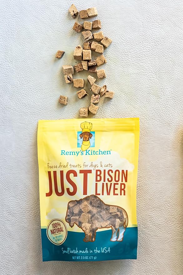 Freeze Dried Dog Treats – Bison Liver, Single Ingredient, All-Natural, USA Sourced, Human-Grade, Grain-Free High-Protein Training Treats, 2.5 oz