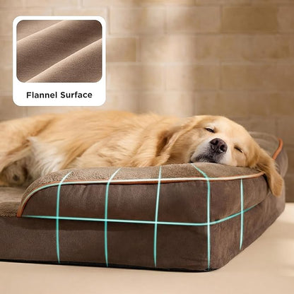 Bedsure XXL Orthopedic Dog Bed for Extra Large Dogs - Washable Giant Dog Cat Bed Waterproof, Comfort Dogs Couch Sofa with Washable Removable Cover, Pet Bed with Nonskid Bottom, Brown, 52"