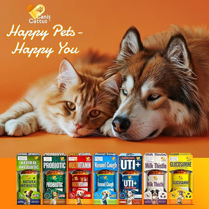 Dog UTI Treatment – Liquid Cat & Dog Vitamins – Bundle Multivitamin + UTI+ with Turkey Flavor for All Pets – Promotes Bladder & Kidney Care – Full of Vitamins C, B, D – No GMO – Bottle Set x 2 oz