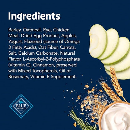 Blue Buffalo Mini Health Bars Crunchy Dog Biscuits, Oven-Baked with Natural Ingredients, Apples & Yogurt, 2-lb Box