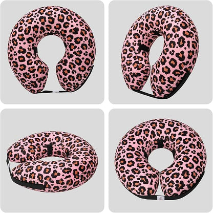 CuteBone Inflatable Dog Cone with Removable Soft Fleece Covers for Small/Medium/Large Dogs and Cats Neck Donut Collar After Surgery GWB10L
