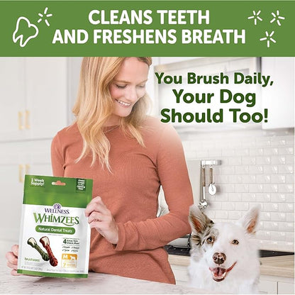 Whimzees Wellness Variety Pack Dog Dental Treat, Chews, Freshens Breath, Medium Size, 29.6 oz Box, 28 Count