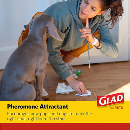 Glad for Pets Activated Carbon Puppy Training Pads with Anti-Microbial Technology, 23"x23" 100ct | Ultra Absorbent, Odor Control, Heavy Duty Puppy Potty Training Pads