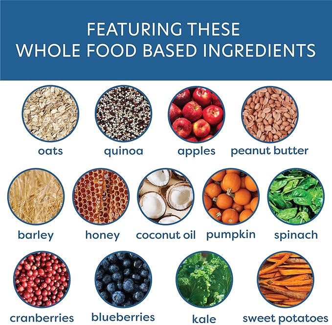 Body and Soul Superfood Crunchy Premium Health Training Dog Treat Variety 3Pk, Peanut Butter Apple, Pumpkin Leafy Green, Berry Blend Honey Clean Plant Protein Biscuit Oven Baked Ancient Grain Made USA