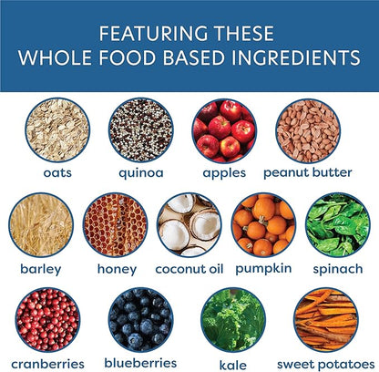 Body and Soul Superfood Crunchy Premium Health Training Dog Treat Variety 3Pk, Peanut Butter Apple, Pumpkin Leafy Green, Berry Blend Honey Clean Plant Protein Biscuit Oven Baked Ancient Grain Made USA