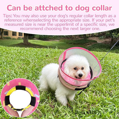 Inflatable Dog Cone Collar with Anti-Licking Clear Shield, Adjustable Elizabethan Collar, Soft Recovery Collar for Dogs, Dog Cones Alternatives for Large Medium Small Dogs & Cats