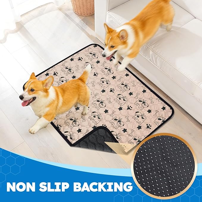 2 Pack Washable Pee Pads for Dogs, Absorbent Reusable Puppy Training Pads, Leakproof, Non-Slip, Waterproof Cat Doggie Pad Pet Potty Mat for Indoor&Outdoor, Whelping, Crate, Coffee 20"x28"