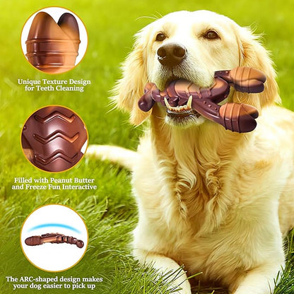 NEZIN Dog Chew Toys, Indestructible Dog Toys for Aggressive Chewers, Tough Dog Toys, Durable Dog Chew Toys for Large Medium Breed, Interactive Dog Toys with Real Beef Flavor (Lobster)