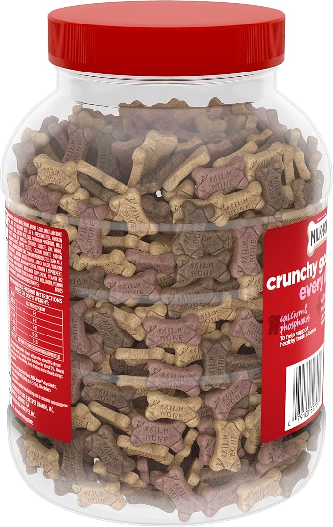 Milk-Bone Flavor Snacks Mini’s Dog Biscuits, Flavored Crunchy Dog Treats, 36 Oz. Canister