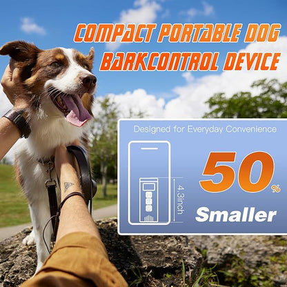 Dog Bark Deterrent Device, 3X Anti Barking Device for Dogs, 4 Training Modes 50 FT Range Indoors Outdoors Behavior Correct Safe Rechargeable Compact Bark Control for Dogs with Flashlight