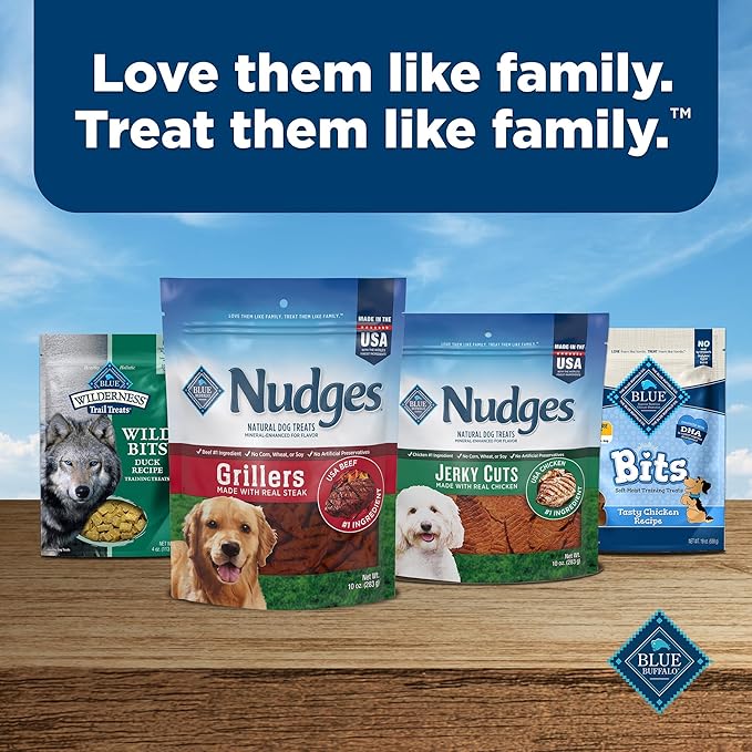 Blue Buffalo Nudges Homestyle Natural Dog Treats Chicken and Bacon, 16-oz Bag