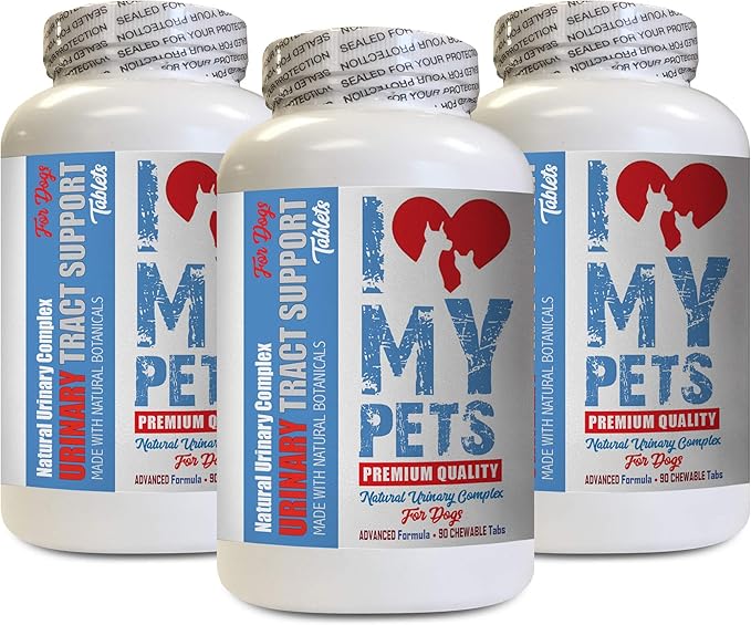 I LOVE MY PETS LLC Dog Urinary Tract Food - Dog Urinary Tract Support - UTI Relief Complex - Quality - Corn Silk Dogs - 270 Treats (3 Bottles)