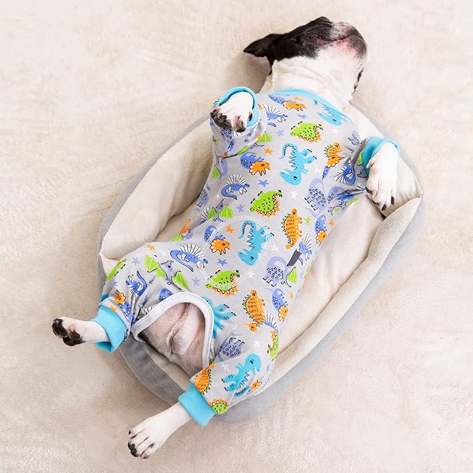 Dog Surgery Recovery Suit, Dog Onesie for Surgery Female Male Dogs, Dogs Pajamas Long Sleeve, Small Dogs Onesie, Abdominal Wound Bandages Surgical Suit, Cat Recovery Suit for Shedding Skin Disease