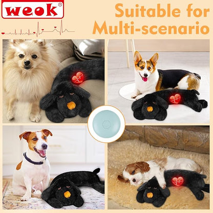 WEOK Heartbeat Puppy for Dogs-for Separation Anxiety Relief, Heartbeat Stuffed Animal Anxiety Calming Behavioral Aid Plush Toy for Dogs Cats Pets