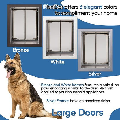 Plexidor Wall Mount Pet Doors for Cats and Dogs - Energy Efficient Pet Freedom - Bronze