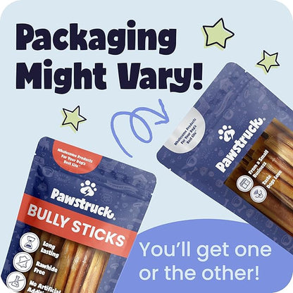 Pawstruck Natural 5” Braided Bully Sticks for Dogs, Tough Long-Lasting, Rawhide-Free, Low Odor, Healthy Single Ingredient Chew Treat for Aggressive Chewers, 10 Count, Packaging May Vary