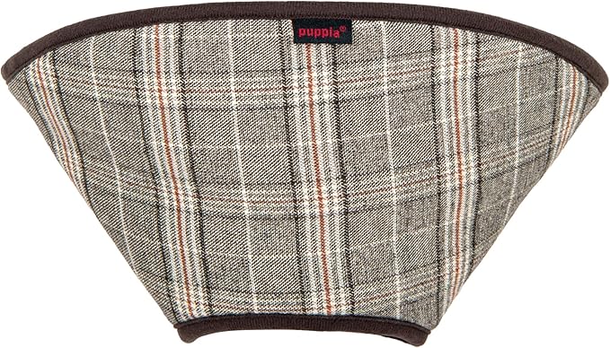 Puppia Dandy Cone Collar for Dogs After Surgery Fashionable Comfortable Pet Recovery Collar Elizabethan Dog Collar, Brown, Small