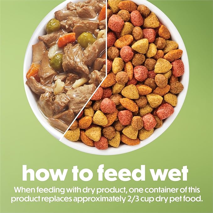 Purina Beneful Wet Dog Food Freshly Prepared Meals Beef Stew with Peas, Carrots, Rice, and Barley - (Pack of 8) 10 oz. Tubs