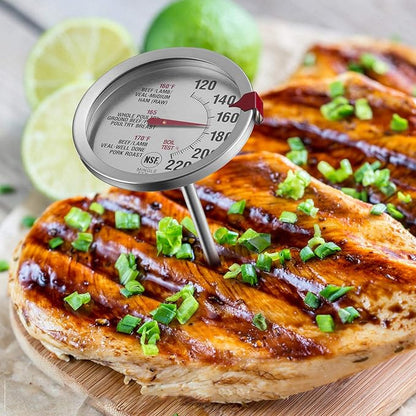 Meat Thermometer for Oven T731, BBQ Thermometer, Oven Safe, Large 2.5-Inch Easy-Read Face, Stainless Steel Stem and Housing