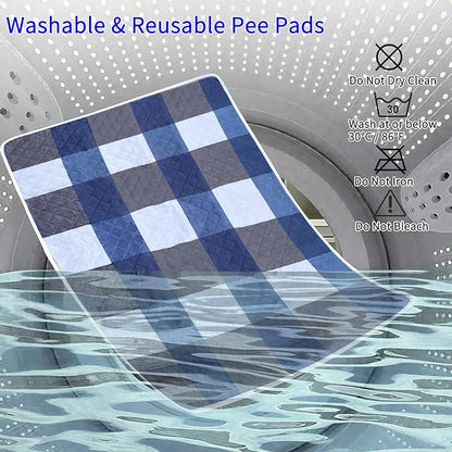 Washable Pee Pads for Dogs with 4-Layer Integrated Waterproof Design, Reusable Super Absorbent Non-Slip Puppy Pads for Crate Training, Home Floor Protection , 20‘’×28‘’ Pack of 2